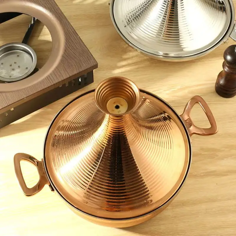 Stainless Steel Tagine Soup Pot Hot Pot Тажин Tajin Тажин Тажин Чегунный Садж Горшочек Для Запекания Чегунный Садж горшочек