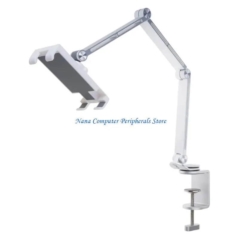 F68C Heavy Duty Aluminum Arm Mount Holder Stand For Tablets Phones And E Readers