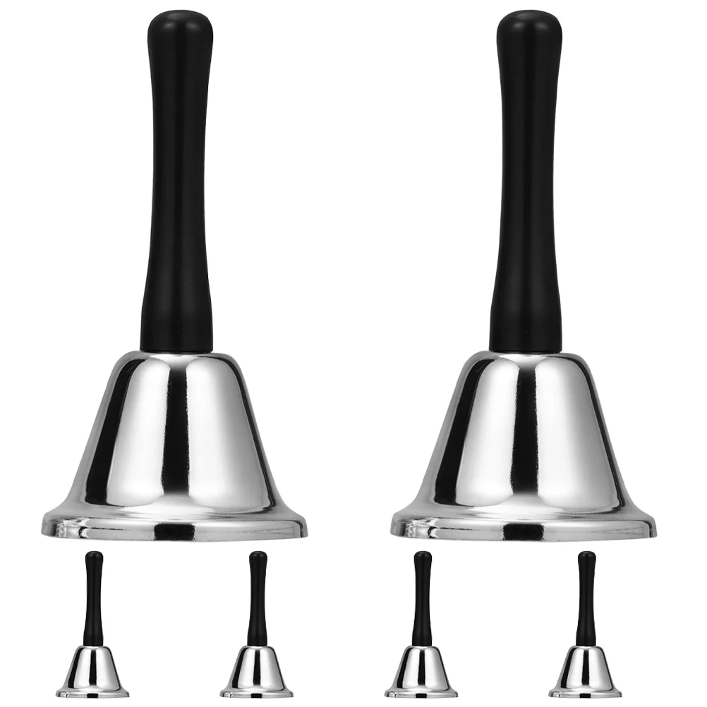 

6 Pcs Hand Ring Bell Metal Table Call Handheld Bells Christmas Decoration Desk Service Jingle Handbells