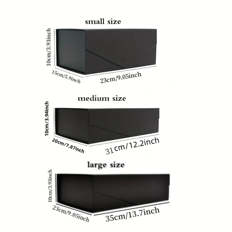 2pcs Cuboid Clamshell Magnetic Lid Gift Box Storage Cardboard Paper Flap Hardcover Clamshell Folding Box Custom LOGO Gifts Box