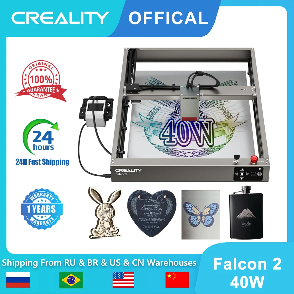 Creality Falcon 2 Laser Engraver 40/22/12/10/5W Desktop CNC Cutter Support Offline DIY Engraving Cutting Machine Woodworking