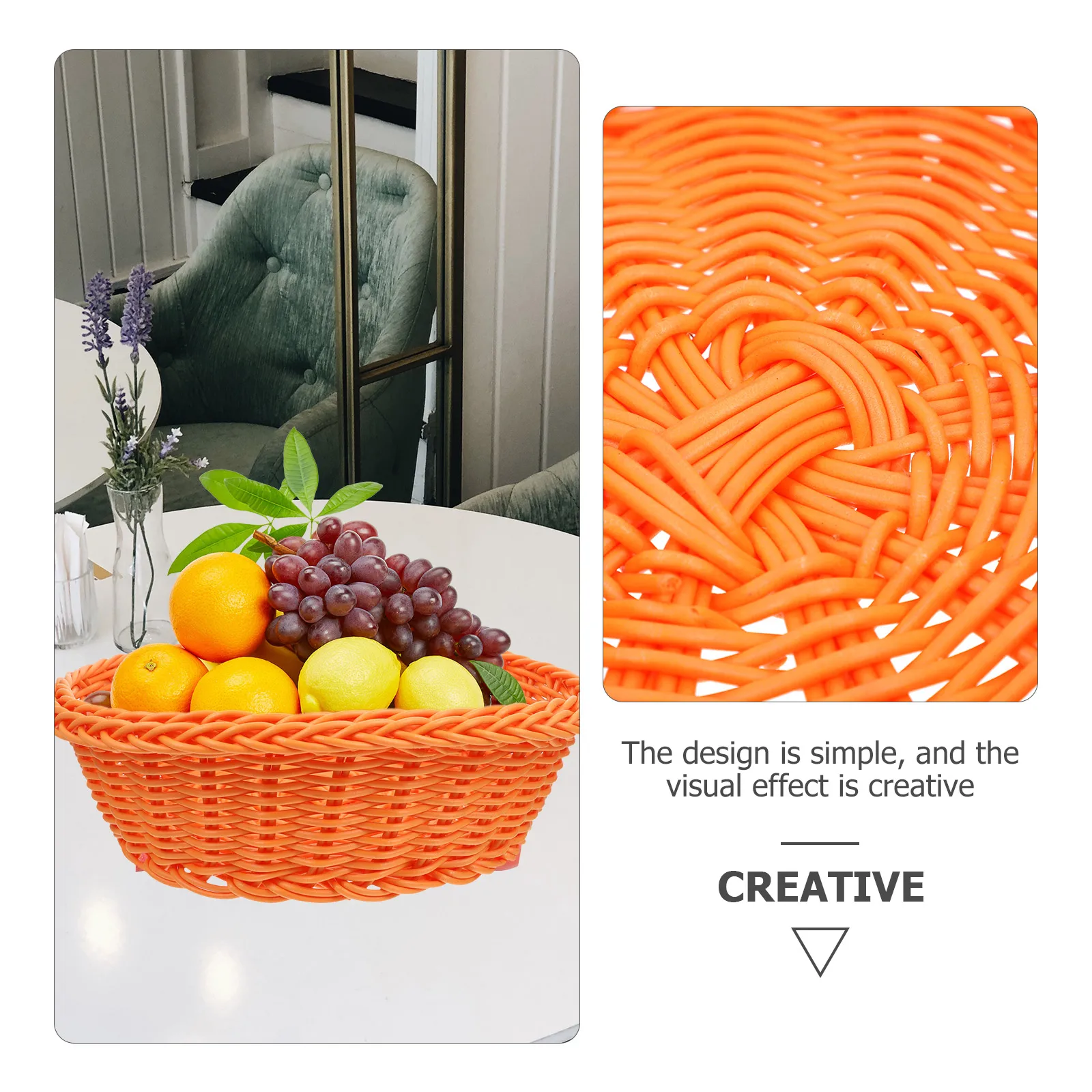 

1Pc Durable Plastic Fruit Storage Tray Snack Serving Basket for Kitchen Organization