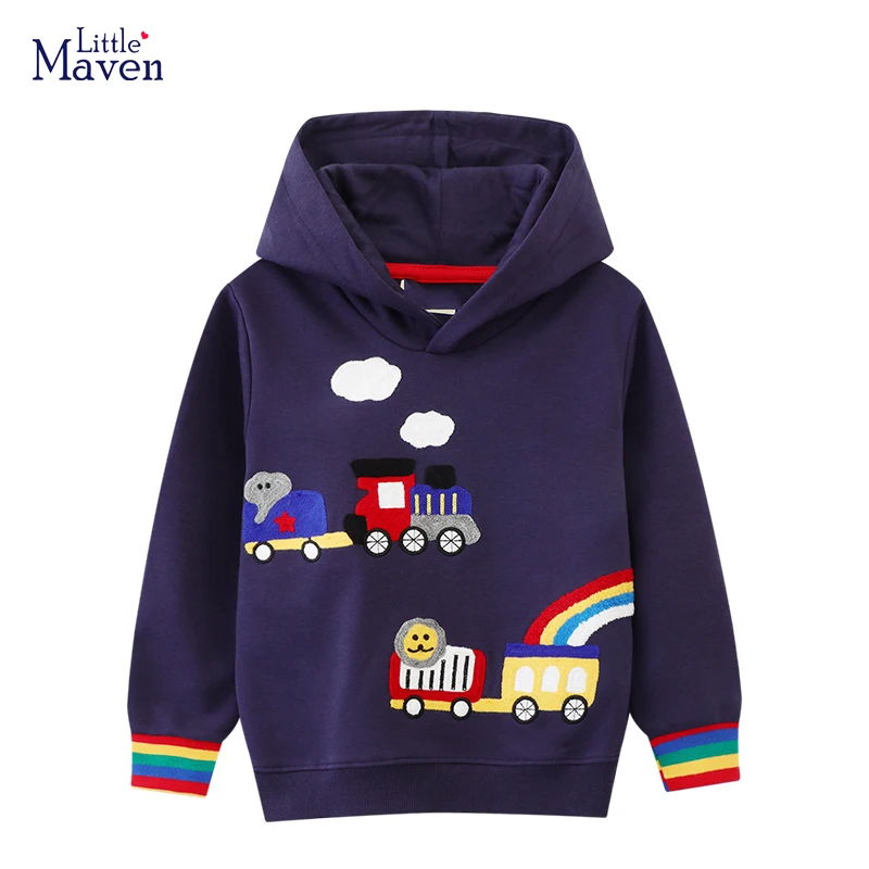 

Little Maven Sweatshirt for Boys Kids Hoodies for Children Clothes Cartoon Excavator Cotton Spring and Autumn Tops