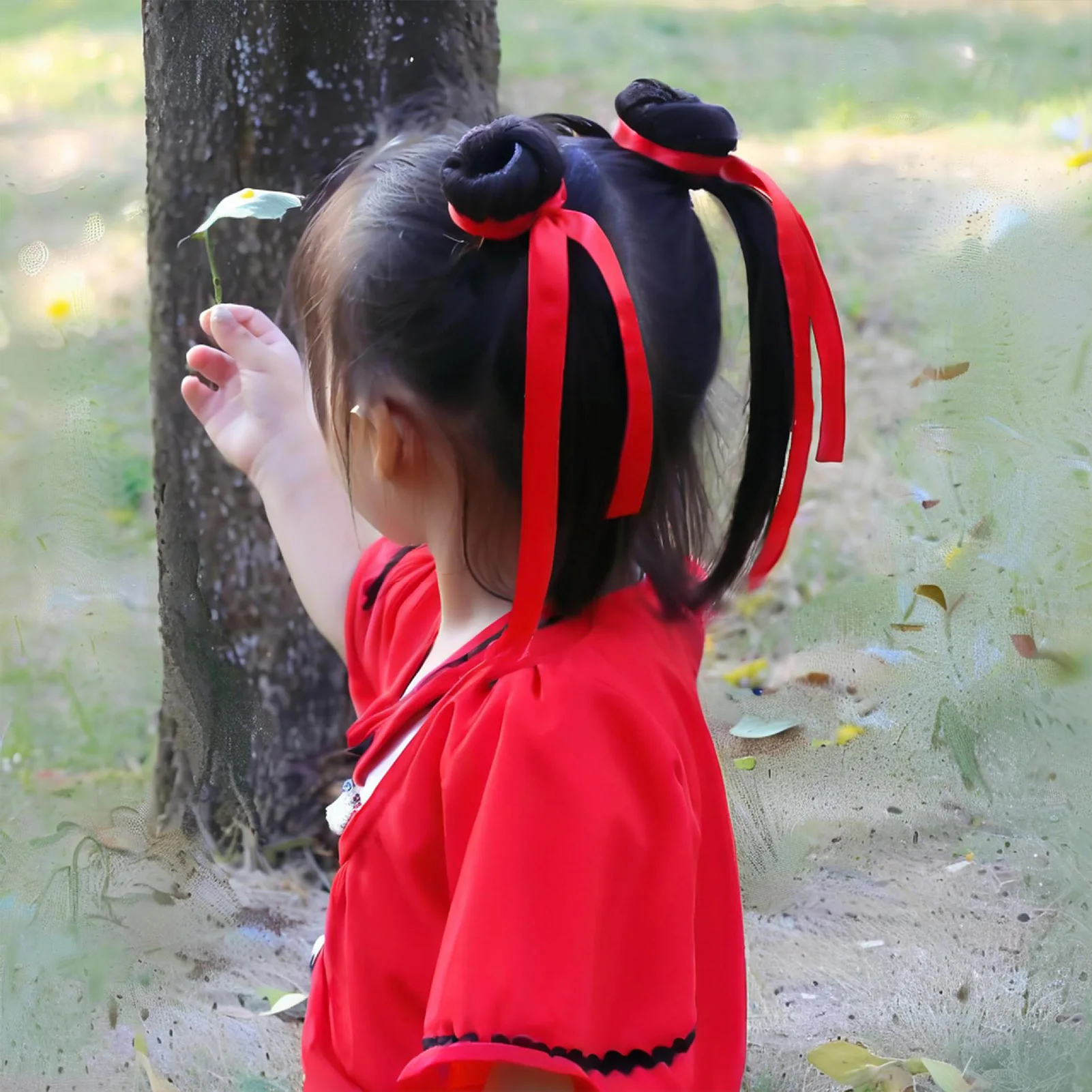 

Ne Zha Costume Headwear Red Black hair band Crown Chinese Anime Cosplay Costume for Women Girl Hair styling Accessories
