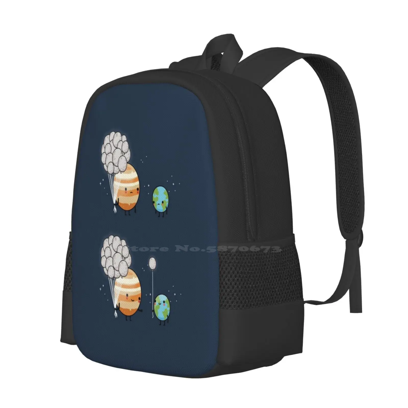 Ransel desain gambar cetak 3D malam anda tas pelajar Bumi bulan Jupiter planet luar angkasa persahabatan wawaiwa Bintang Cinta