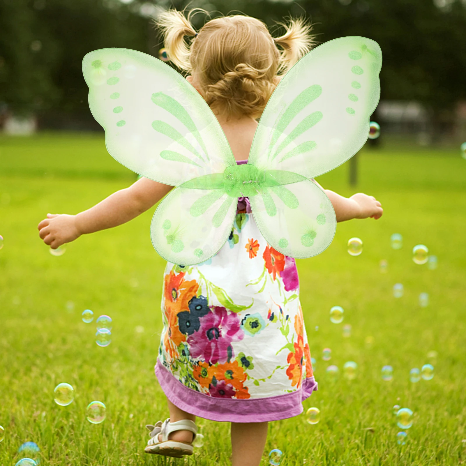 

Butterfly Wings for Girls Single Layer Kids Fairy Wing Green Color Toddler Outfits Birthday Party Stage Performance Cosplay