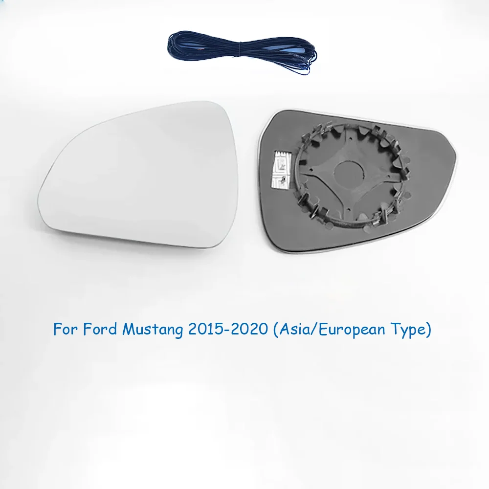TVYVIKJ Side Rearview Blue Mirror Glass Lens For Ford Mustang 2015-2020 Wide Angle View anti glare side door mirror wing