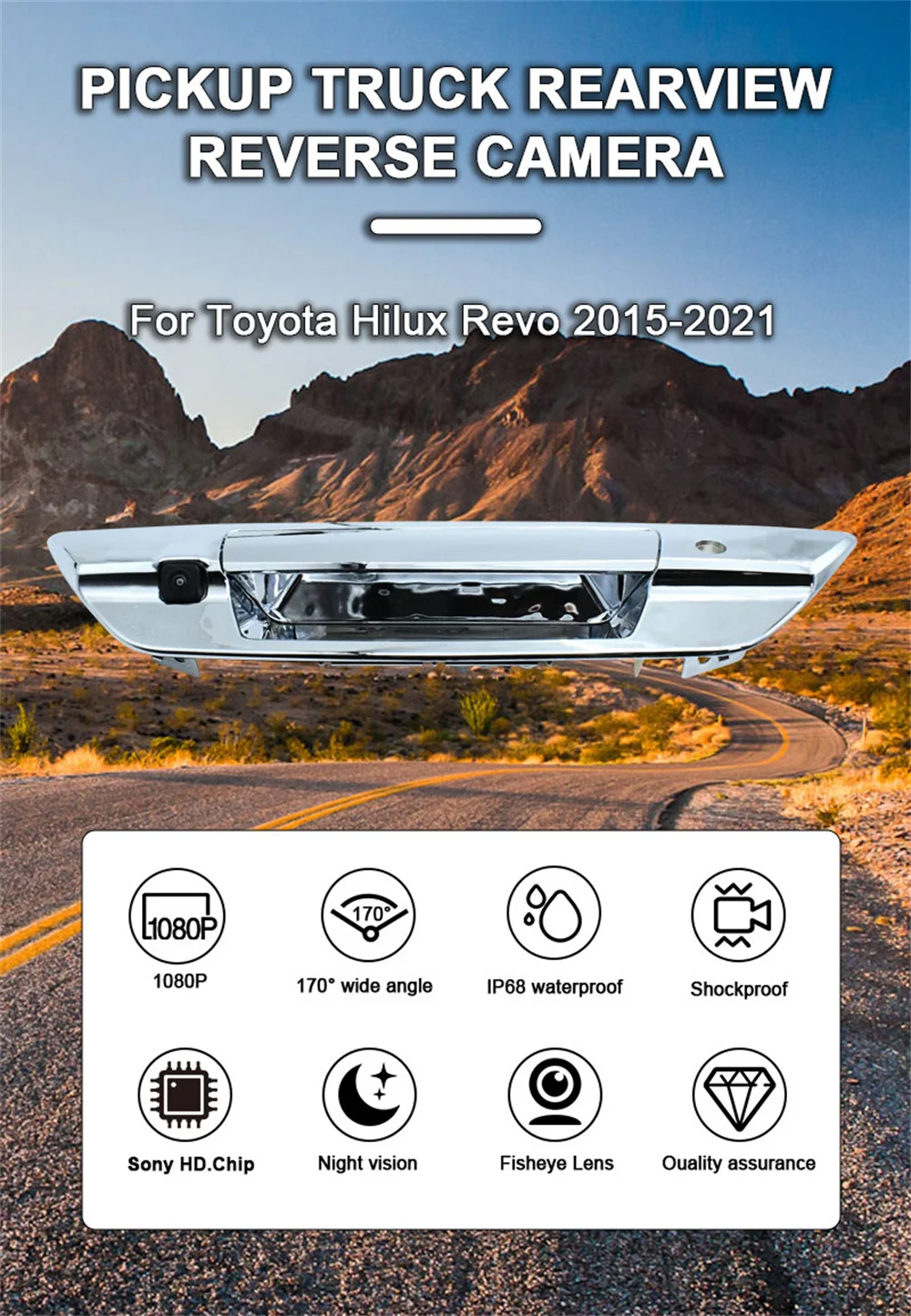 

Для Toyota Hilux Revo 2015 2016 2017 2018 2019-2021 пикап ручка автомобильная камера 170 ° Задняя камера заднего вида автомобиля AHD 1080P