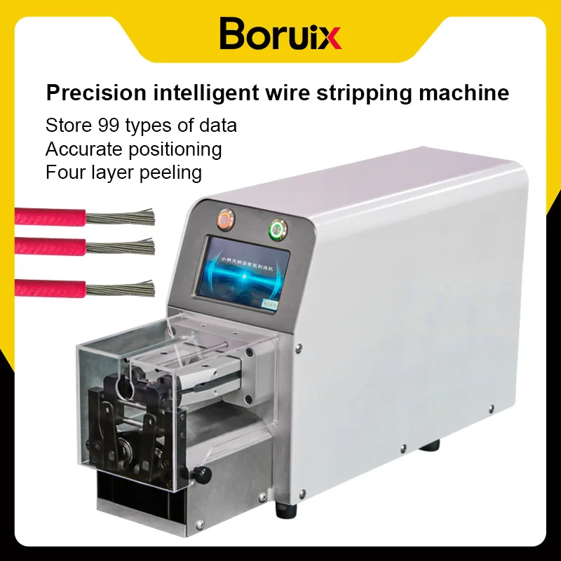 Boruix High Precision Automatic Electric Wire Cable Stripper Peeling Machine scrap copper wire stripping machine for 4 layers