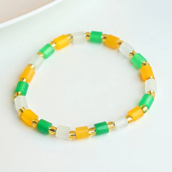 Natural Burma Jade Colorful Bracelet Women Healing Gemstone Fine Jewelry Genuine Myanmar Jadeite Tricolor Jade Bracelets Bangles