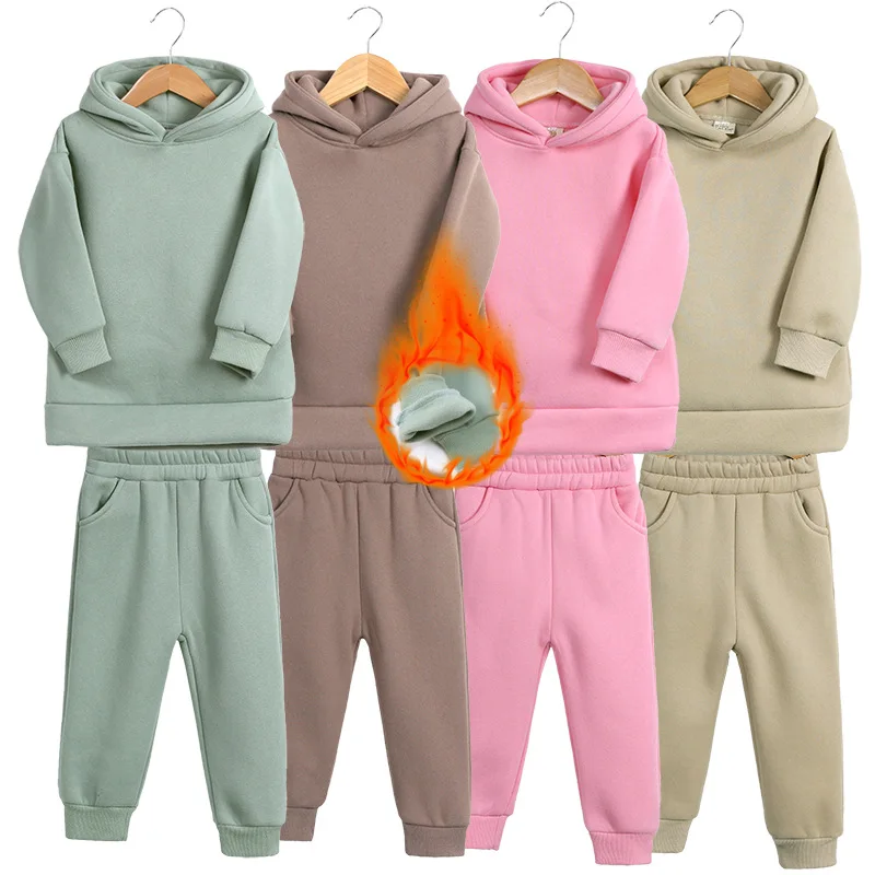 

2 Pcs Warm Tracksuit For Boys Clothing Set Pullover Sweatshirts+Pants Clothes For Kids Outfits Young Children Suit