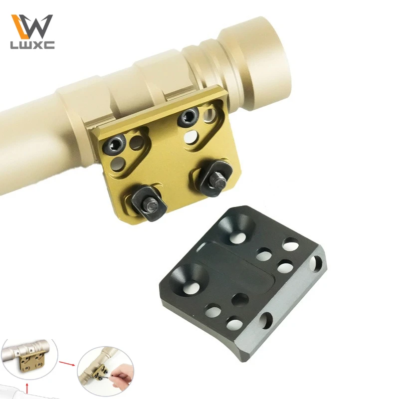 

МЛОК 45 ° Смещенное крепление для фонарика M300 M600, тактический светодиодный адаптер, основание для страйкбольного скаута, крепление для охоты