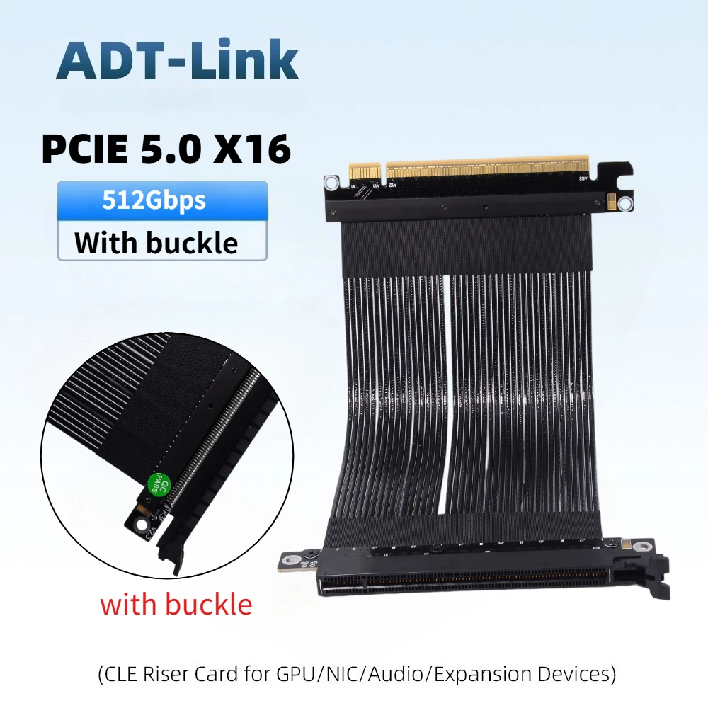 cable-extensor-de-tarjeta-grafica-adt-link-k33uf-fg-pcie-50-x16-a-16x-cable-riser-estandar-de-alta-velocidad-gen5-sin-perdidas-con-hebilla-pcb