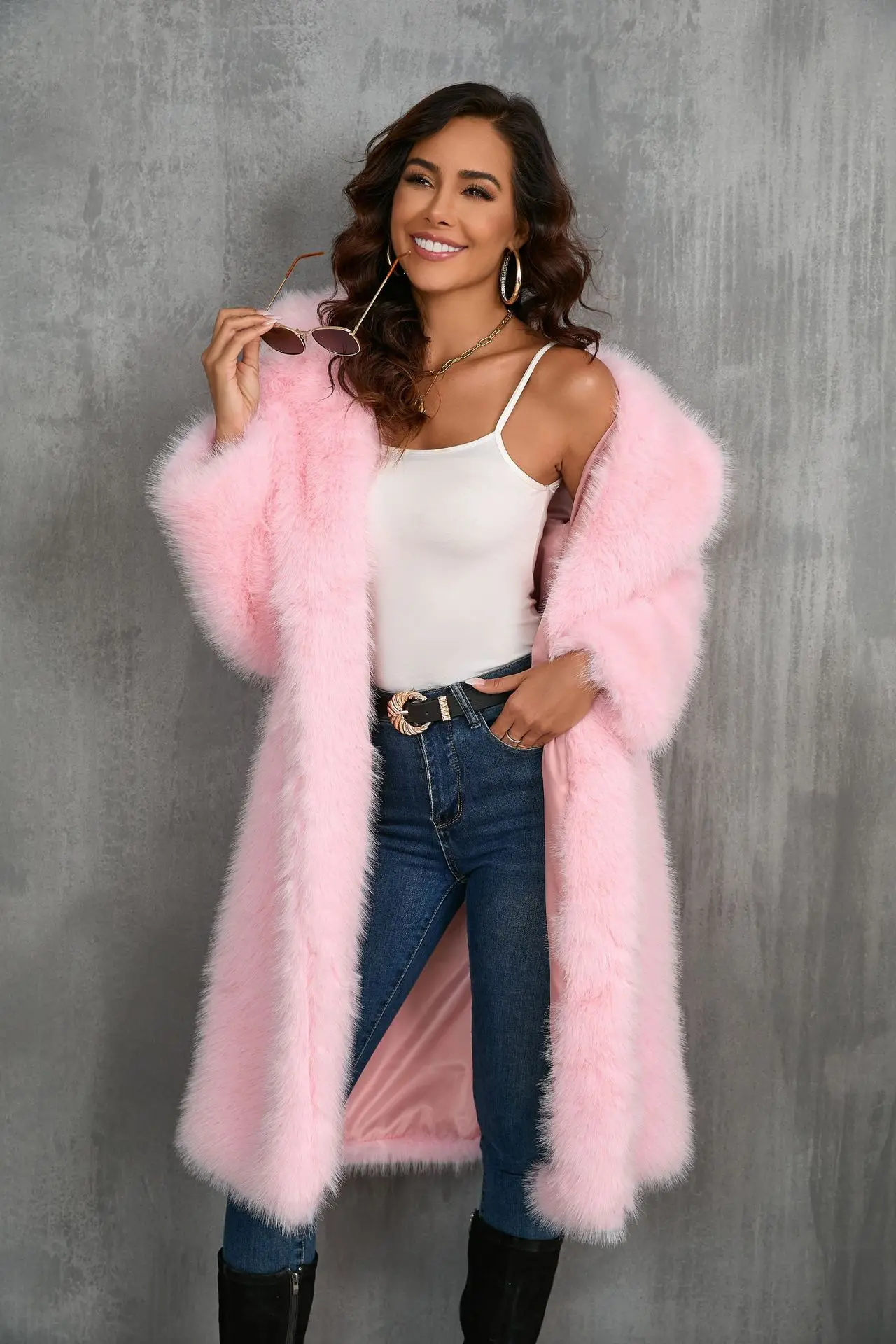 Fur & Faux Fur Coat Lapel Imitation Of Fox Fur Coat 2025 New Winter Women Fur Coat Fashion Temperament Warm Women Fur Coat H217