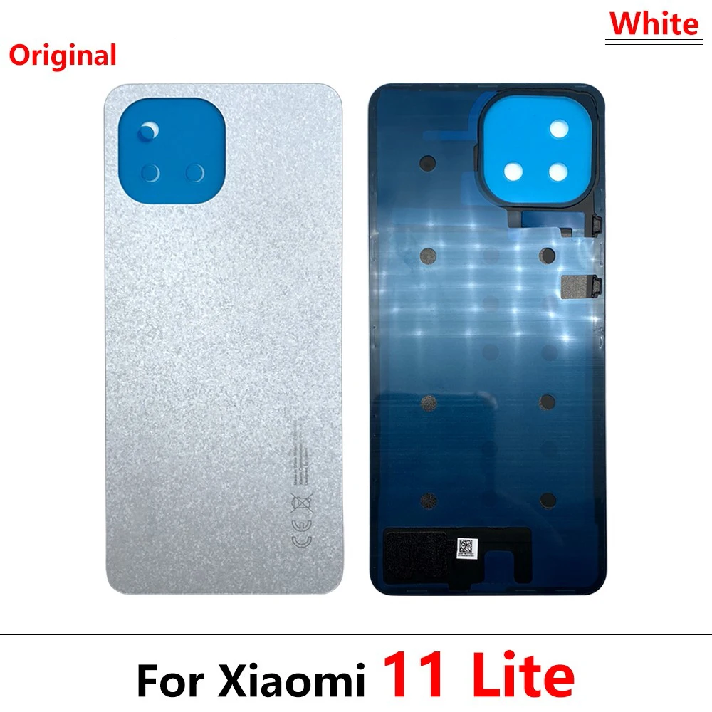 100% Original Back Glass Rear Cover For Xiaomi Mi 11 Lite 5G Battery Door Housing Battery back cover With Glue Sticker With LOGO