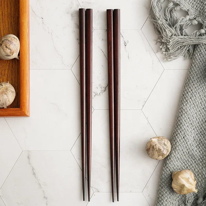 Handmade Iron Wood Chopsticks Natural Wooden Chopsticks Reusable Pointed Chopsticks Household Wooden Tableware Chopsticks