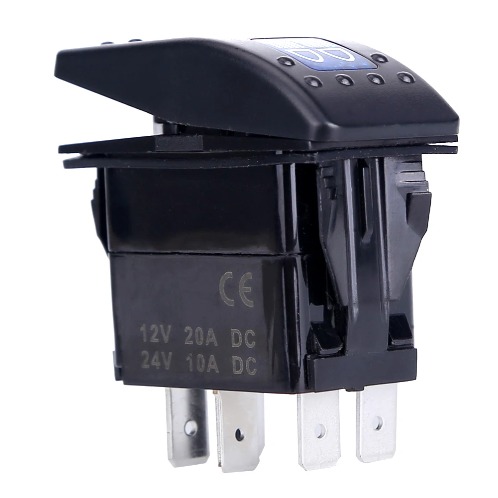 5Pin Waterproof Blue LED Rocker Toggle Switch 12V 24V Bar Style Car Truck Boat On-Off Rocker Switch For Reverse Rear Light