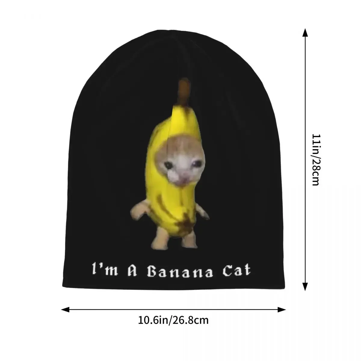 Women Men Banana Cat Meme Winter Beanie Skullies Accessories Funny Parody Bonnet Knitting Hats Winter Warm Caps Best Gifts Idea