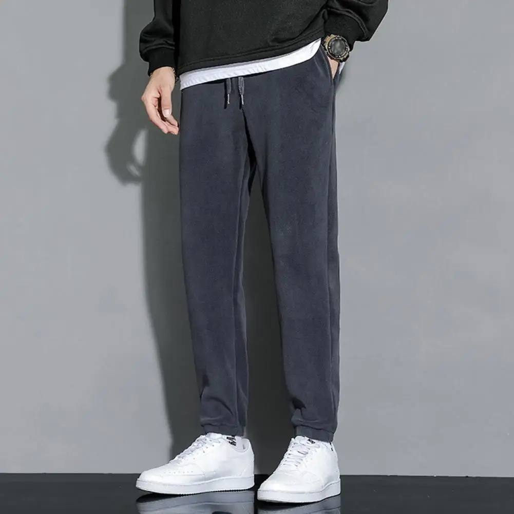

Men Sports Pants Men's Thickened Sweatpants with Drawstring Waist Warm Jogger Pants for Gym Wear Loose Fit Tapered Track Pants