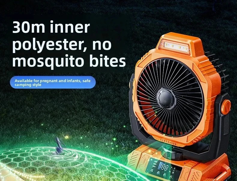 new outdoor camping rechargeable electric fan portable solar long battery life shaking head car tent system