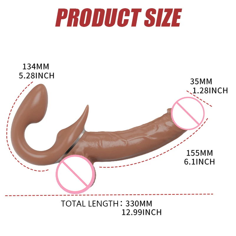 Strapless Strap-on Dildo Vibrators G Spot for Women Double-heads Vibrating Penis Anal Prostate Massager Lesbian Erotic Sex Toys