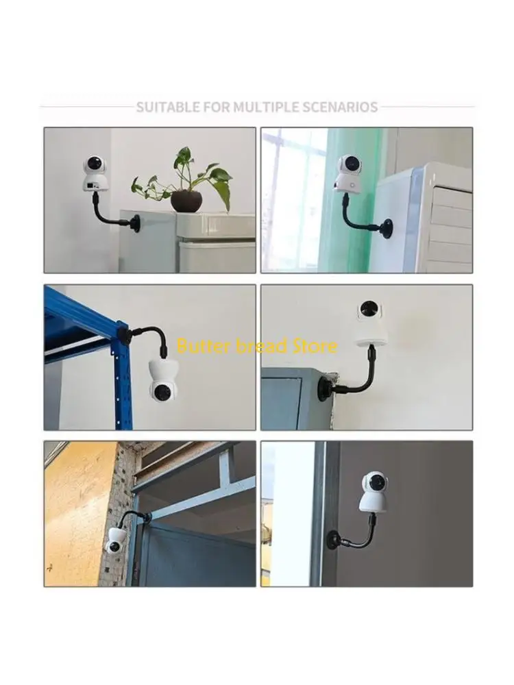 W89C Security Camera Support No Drill Installation Flexible Adjustable Hose