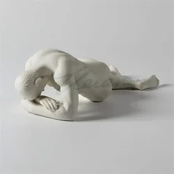 Modern Art Ceramics Statue Abstract Naked Body Art Sculpture Home Decor Nude Male Handicraft Interior Figurine Desk Decor