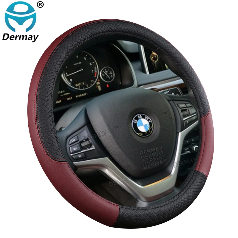 9 Color Sport Auto Steering Wheel Covers Anti-Slip Leather Car Steering-wheel Cover Car-styling Anti-catch Holder Protor