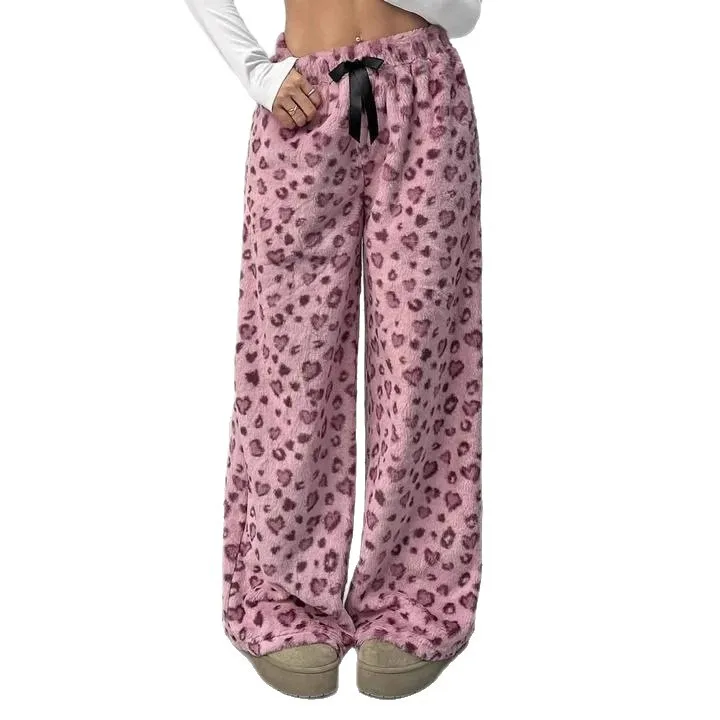 American Retro Camouflage Double-sided Plush Warm Casual Pants Women Winter Street Loose Thickened Harajuku Casual Sports Pants