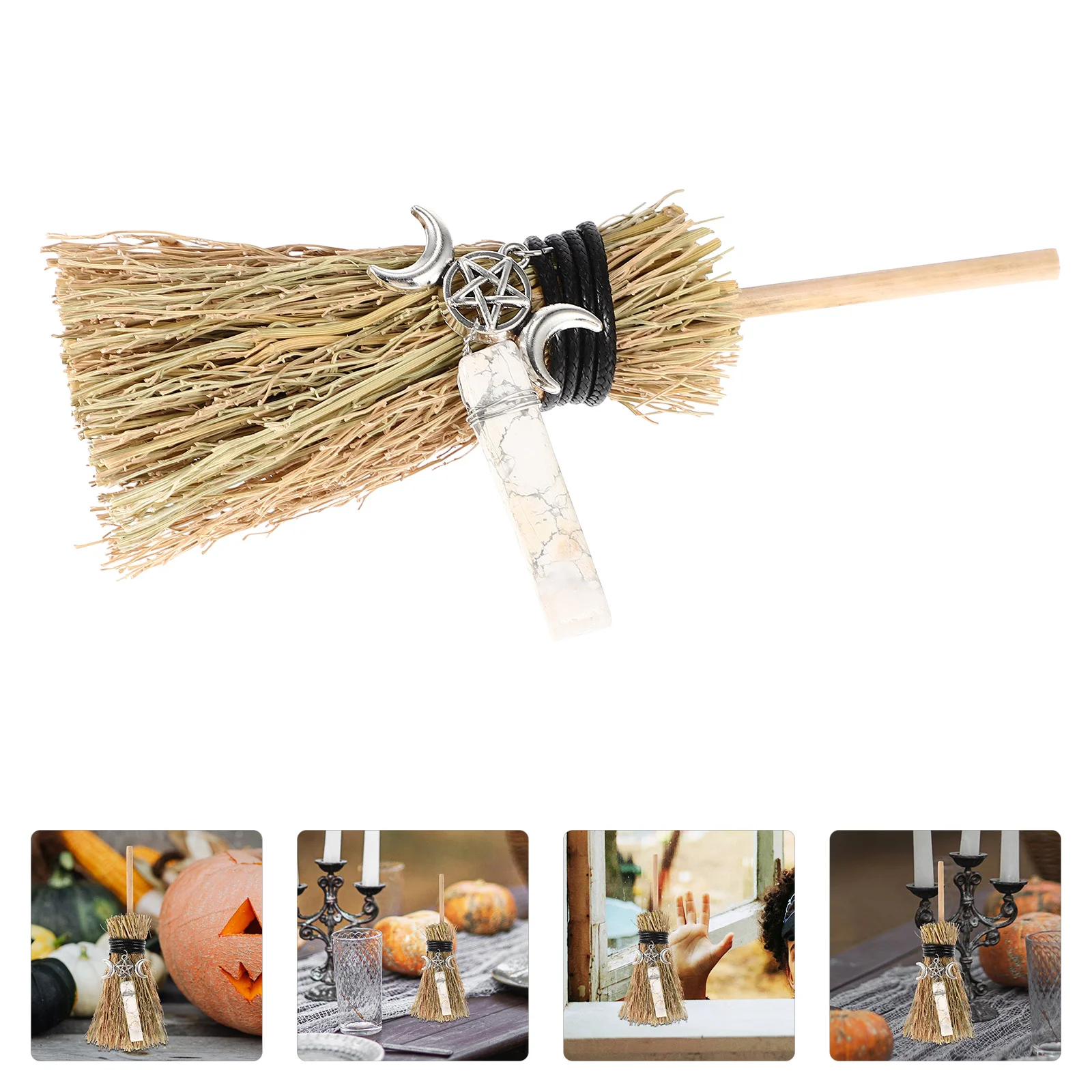 

Broom Hanging Charm DIY Craft Pendant Car Hanging Decorative Ornament Halloween Car Pendant Witch Broom Ornament