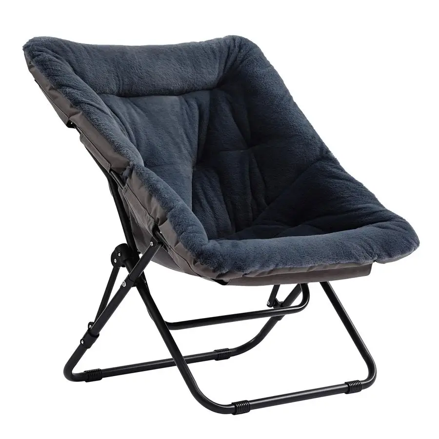 

Chair, Comfy Doorm Chairs, Oversized Folding Faux Fur Chair, Foldable Metal Frame Chair, for Bedroom, Living Room, Balcony, Stu