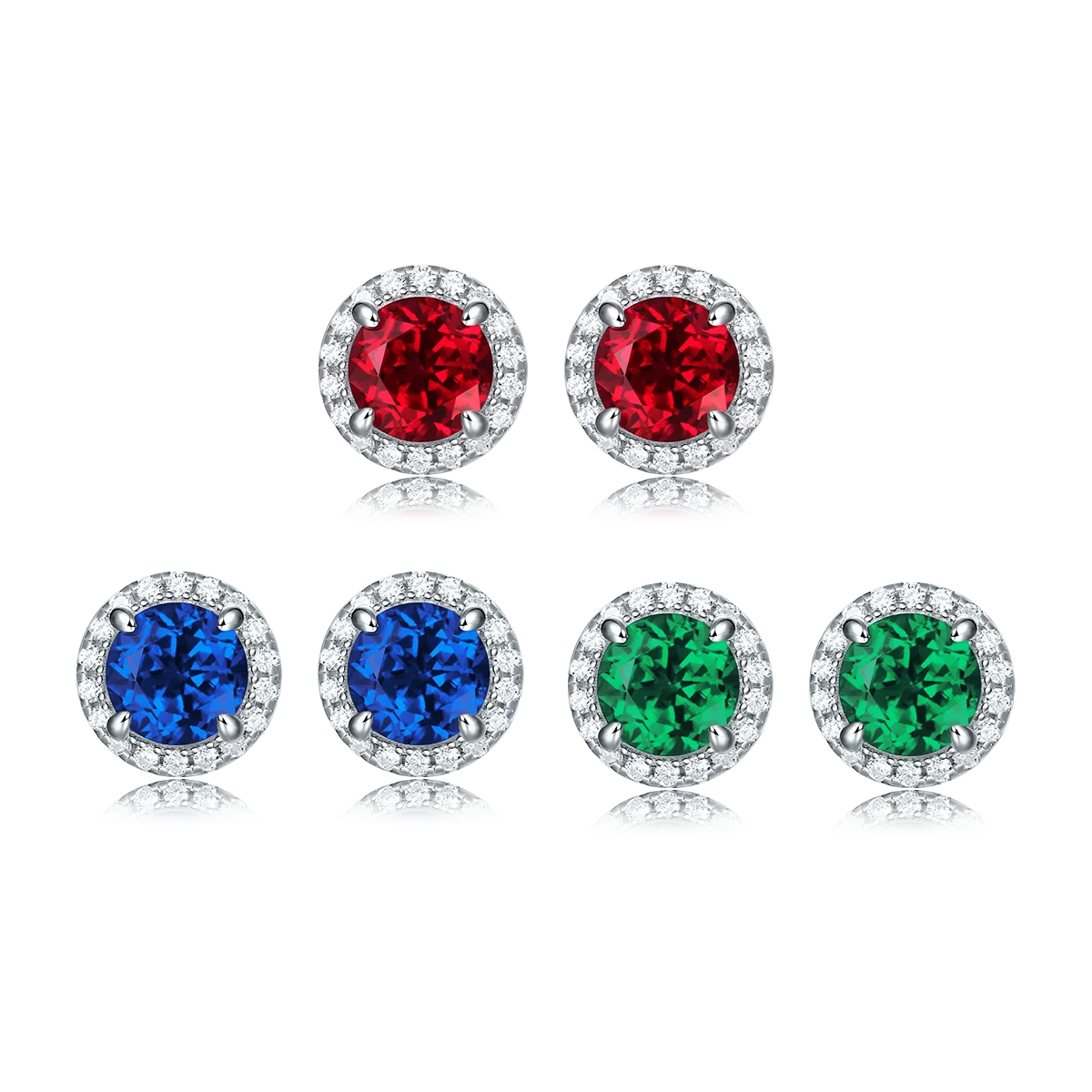 1CT التعميم مختبر نمت الزمرد وأقراط S925 الفضة النقية 18K مطلية بالذهب صديقة للبيئة الأحجار الكريمة والمجوهرات هدية لها #6