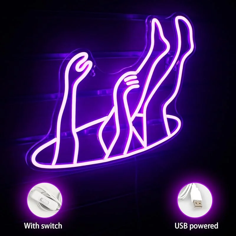 Falling Man Neon Sign Fall Falling into Hole Neon Light Purple LED Light Wall Decor Bedroom Home Bar Man Cave Game Room Party