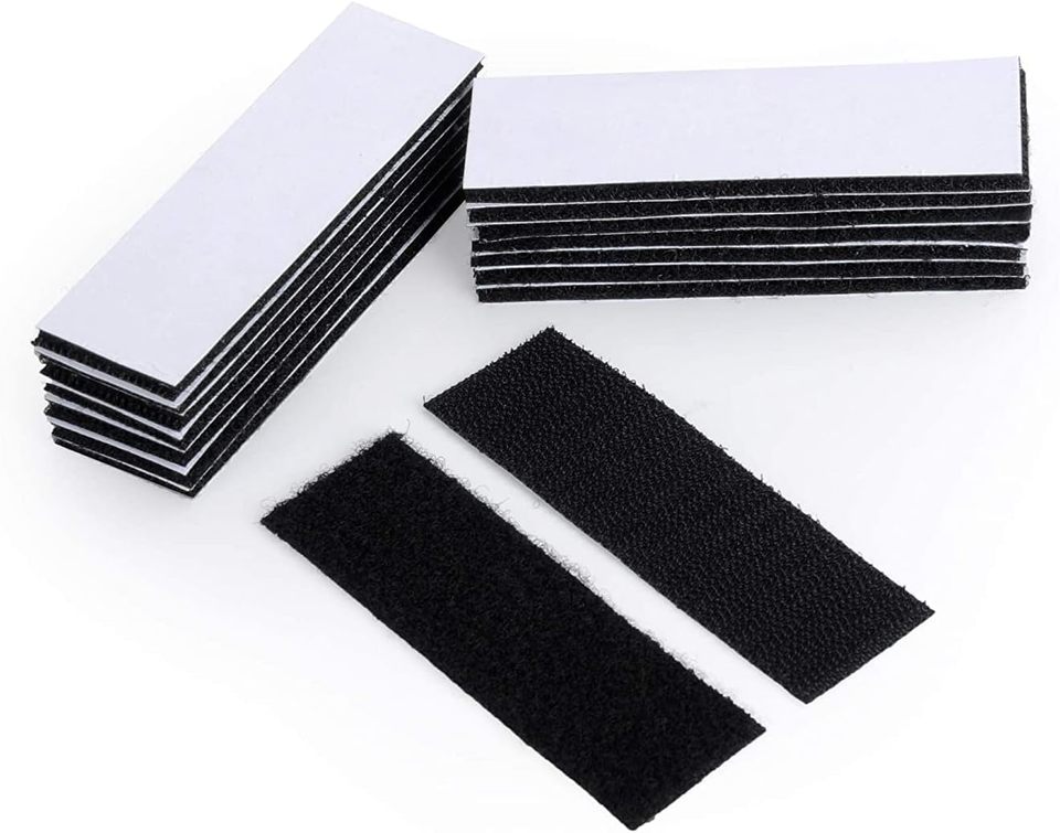  12 PCS Magic Sticker Tape Heavy Duty Adhesive Tape Double Sized Sticky Back Hook & Loop Strips Square Wall Fasten Mounting Tape 