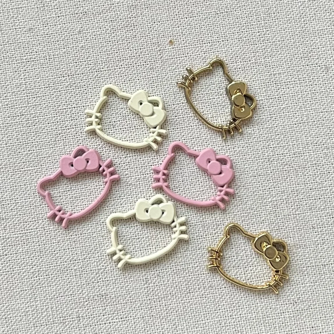 5pcs miniso sanrio hello kitty cartoon series cartoon resin flatback cabochon artigianato fai da te materiali creazione di gioielli charms