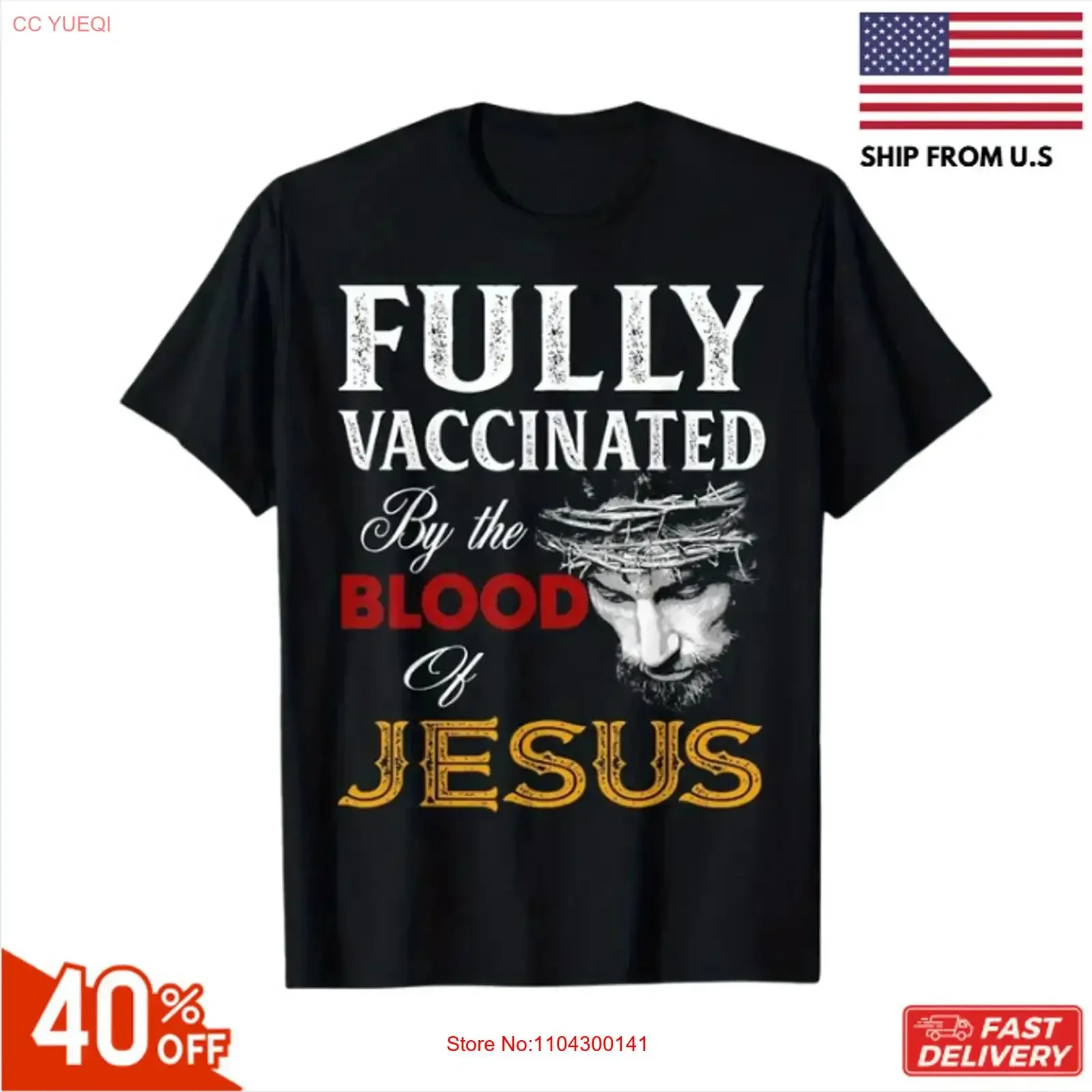 Fully Vaccinated By The Blood Of Jesus Christian Faith T Shirt Men'S and vintage Washed Soft Stretched Top For Everyday Wear