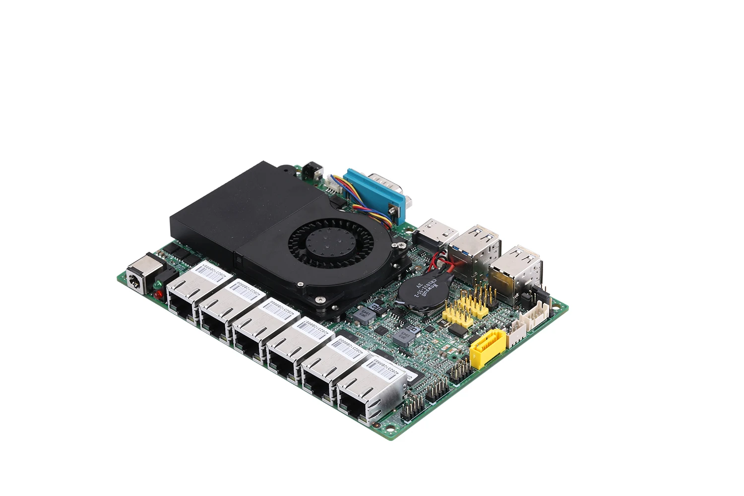 QOTOM MB3U623-0600 Q500G6 اللوحة الأم للكمبيوتر الصغير Celeron/Core i3 i5 i7 148*104 مللي متر تيار مستمر 12 فولت 6 x I210 جيجابت LAN WIN10/Linux