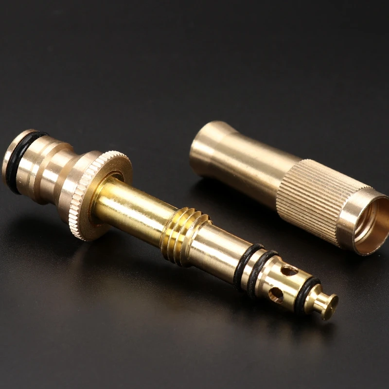 

High Pressure Hose Nozzle Heavy Duty , Brass Water Hose Nozzles for Garden Hoses, Adjustable Function