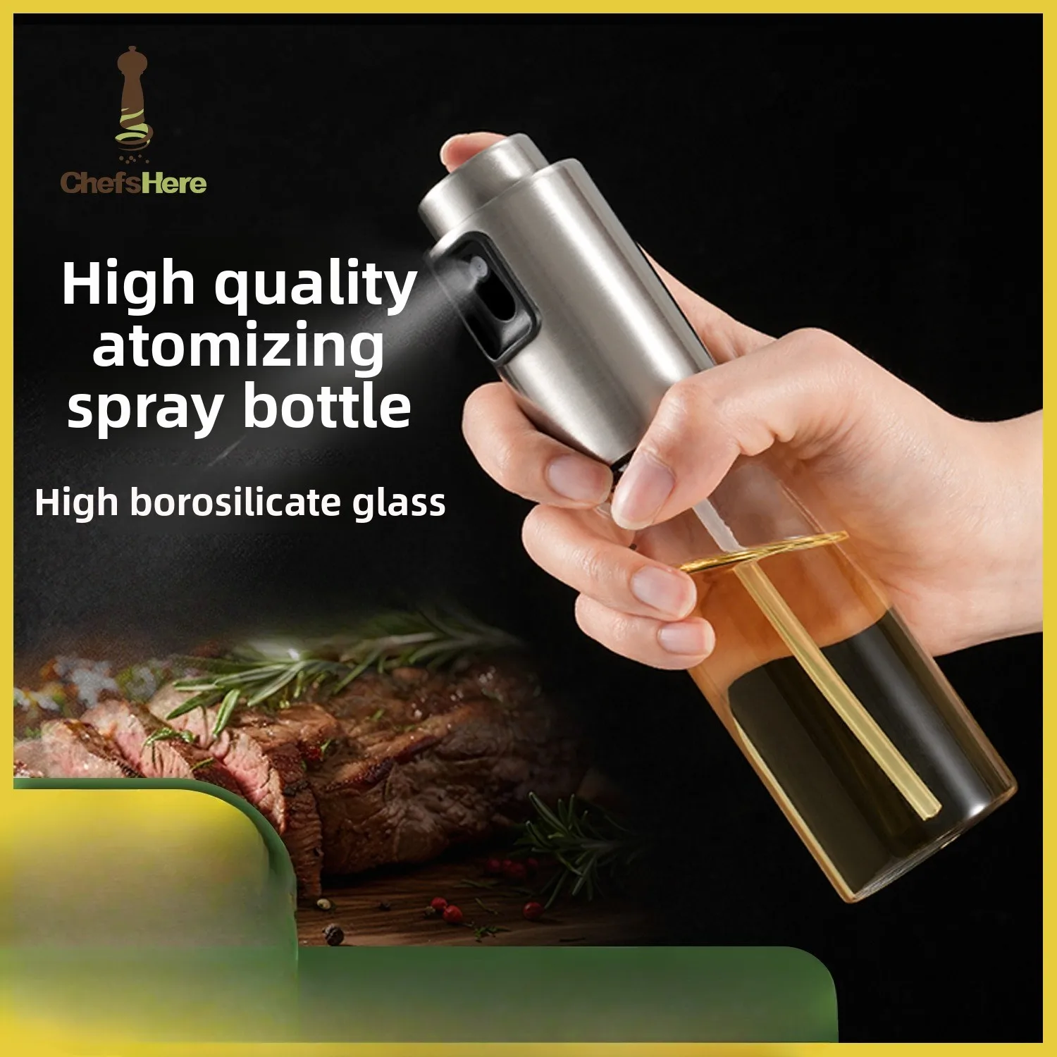 Szklany rozpylacz do oleju do gotowania, rozpylacz do oliwy z oliwek do sałatek, grillowania, gadżety kuchenne, akcesoria do pieczenia, do napełniania.