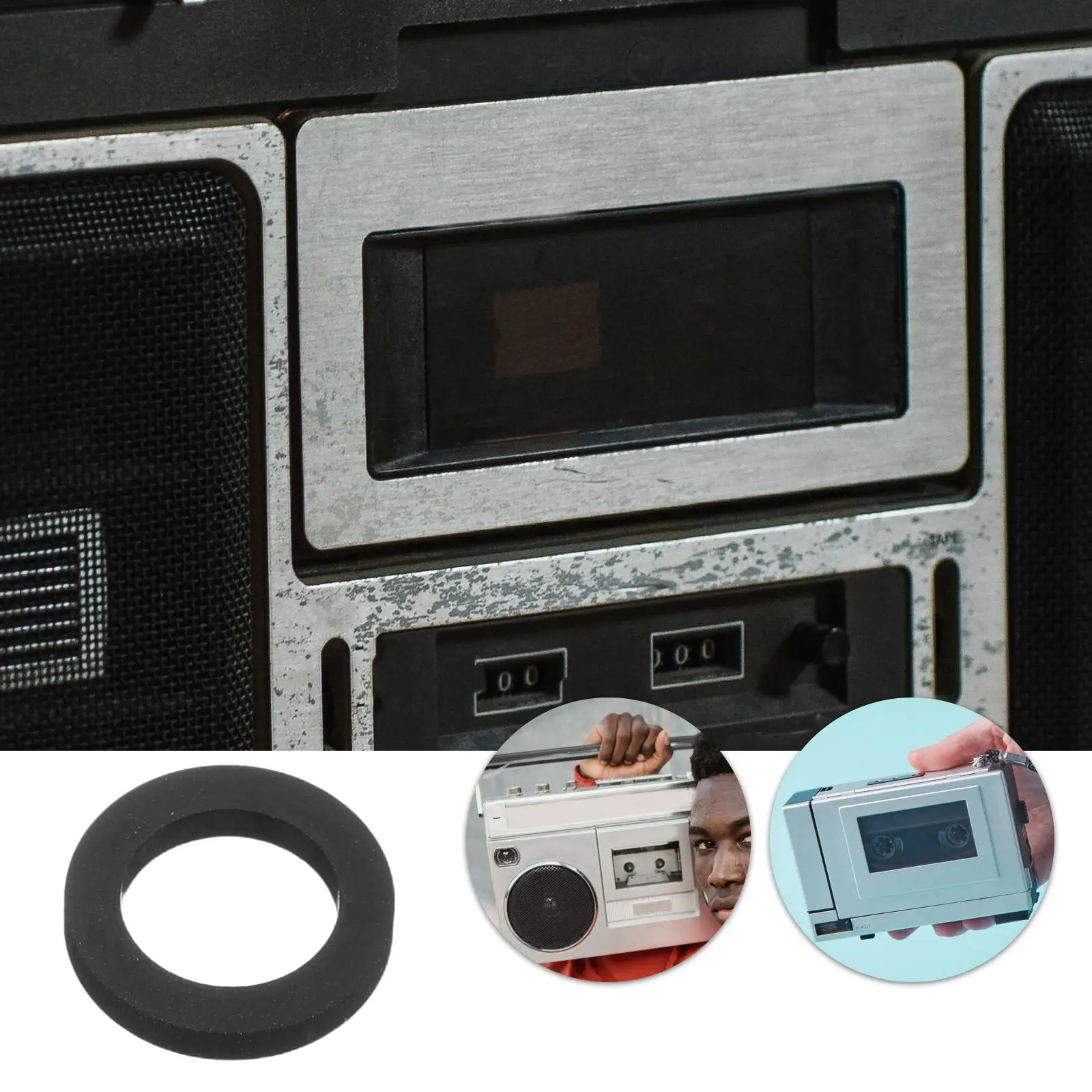 3 Pcs Cassette Tape Machine 95-148-21mm Rubber Drive Pulley Wheel Vinyl Player Belt Idler Pulley Belt Recorder Accessory