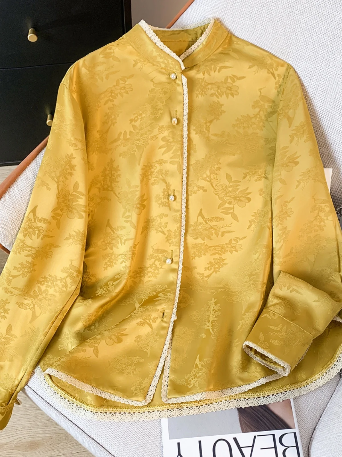 

Новый китайский костюм Sle Tang irt Jaet, женский весенний костюм 202, высококачественный винтажный дизайн, кружевной топ с воротником-стойкой