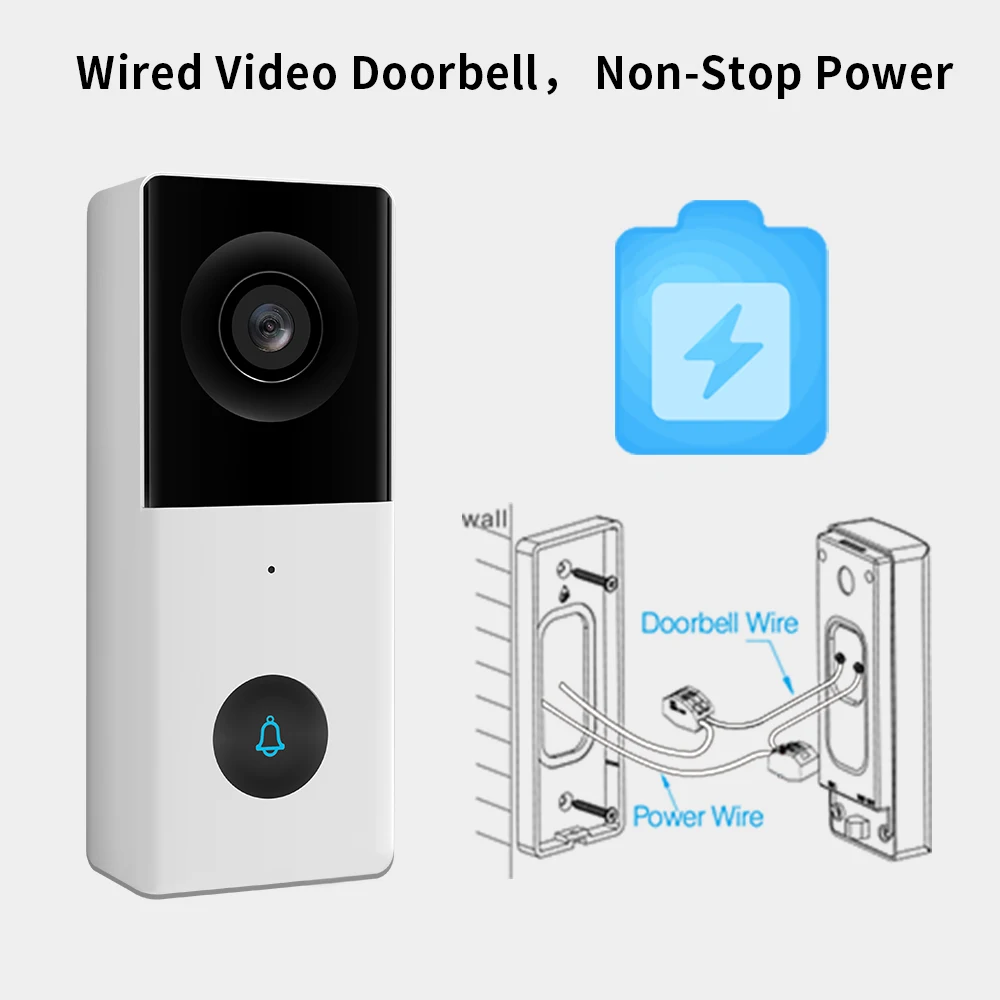 2MP 1080P Tuya APP WIFI IP campanello P2P 130 gradi grandangolare visore visivo videocitofono con campanello interno