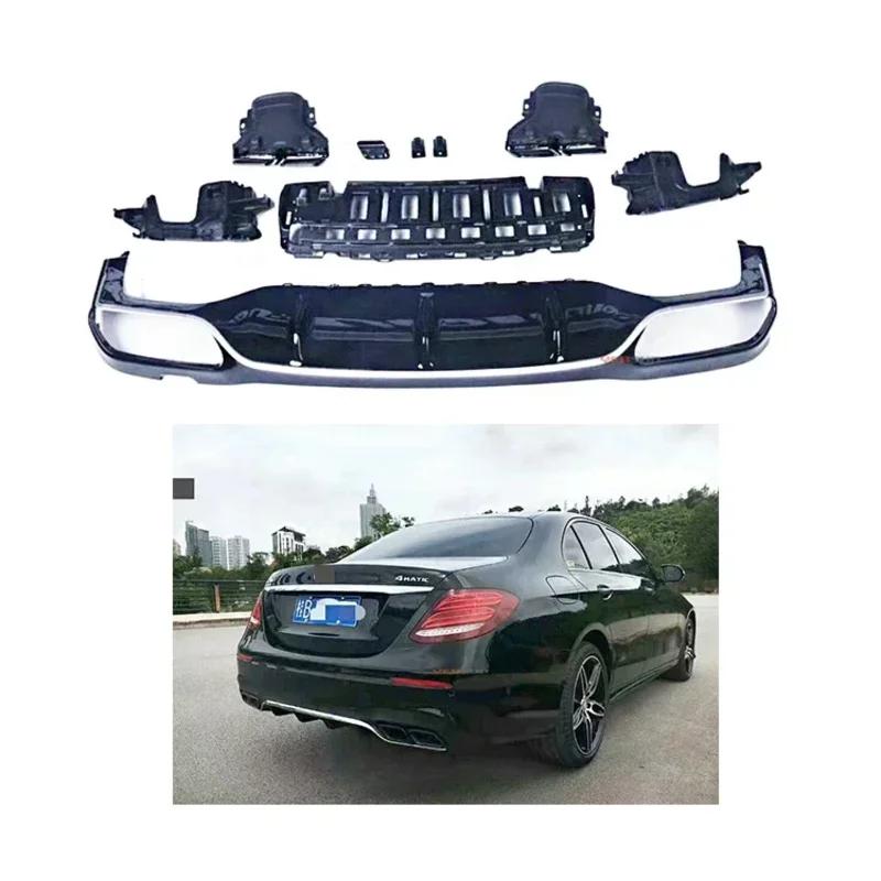 

E63 w213 chrome rear diffuser w213 for E class 2016 2018 2019