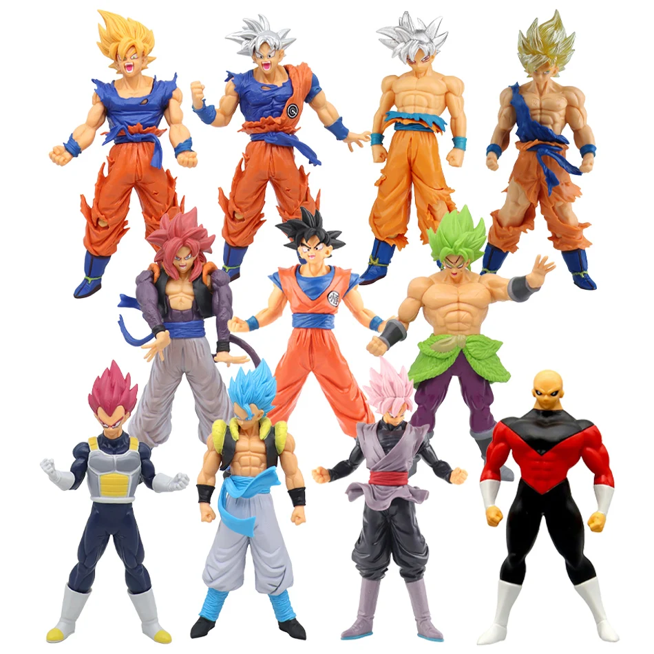 Figura de Son Goku Super Saiyan Anime Dragon Ball Goku DBZ figura de acción modelo regalos figuras coleccionables para niños 18cm