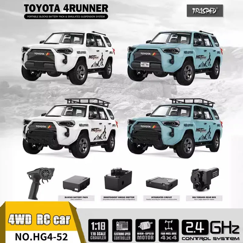 1/18 HG4-52 4WD Lighting Smoke Sound Effect Control Off-Road Vehicle Simulation Model Electric Car Boys Gift