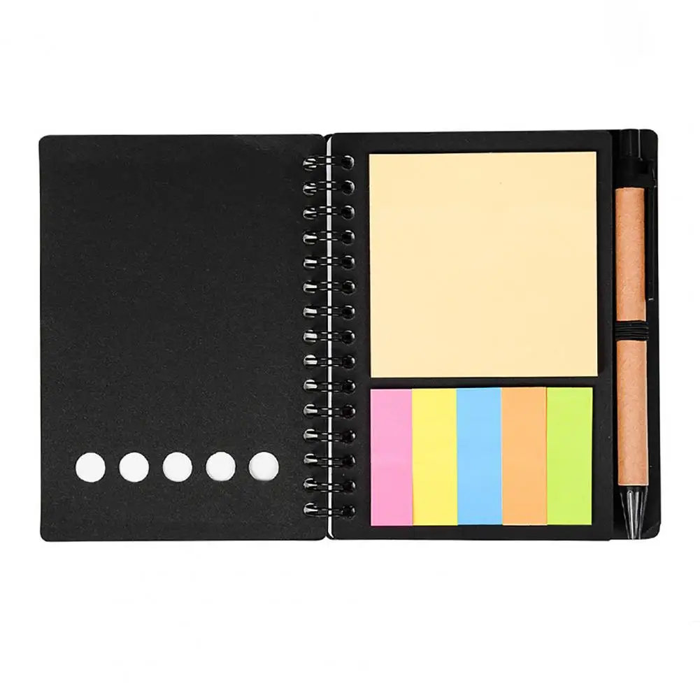 펜꽂이 포함 내구성있는 나선형 노트북 세트, 사무실 학교 업무용 코일 펜 스티커 노트, 일정 노트북