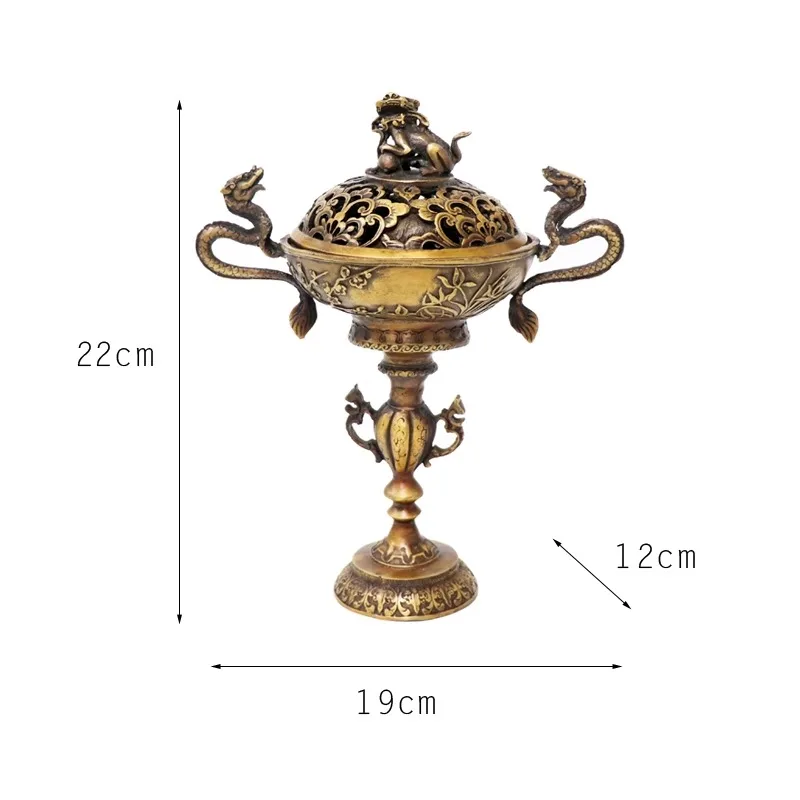 New Chinese retro pure copper incense burner ornaments incense sandalwood incense burner Zen tea ceremony