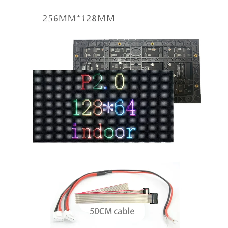 P2 شاشة LED RGB 256x128 شاشة ملونة كاملة SMD1515 ضوء 128x64 بكسل 1/32 مسح عرض الفيديو جدار Led وحدة داخلية