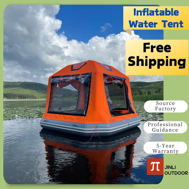 【Global Shipping】Popular Outdoor Inflatable Floating Tent PVC Fishing Platform Tourism for Lake & Park Camping Boat Water House