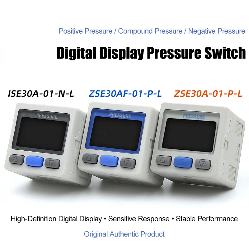 

SMC Type Digital Pressure Switch ZSE30A -01-P-L, ZSE30AF-01-A-L ISE30A-01-N-L Vacuum Positive Compound Negative Pressure Sensor